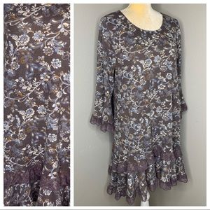 Paisley Vine Floral Purple Chic Country Lace Dress